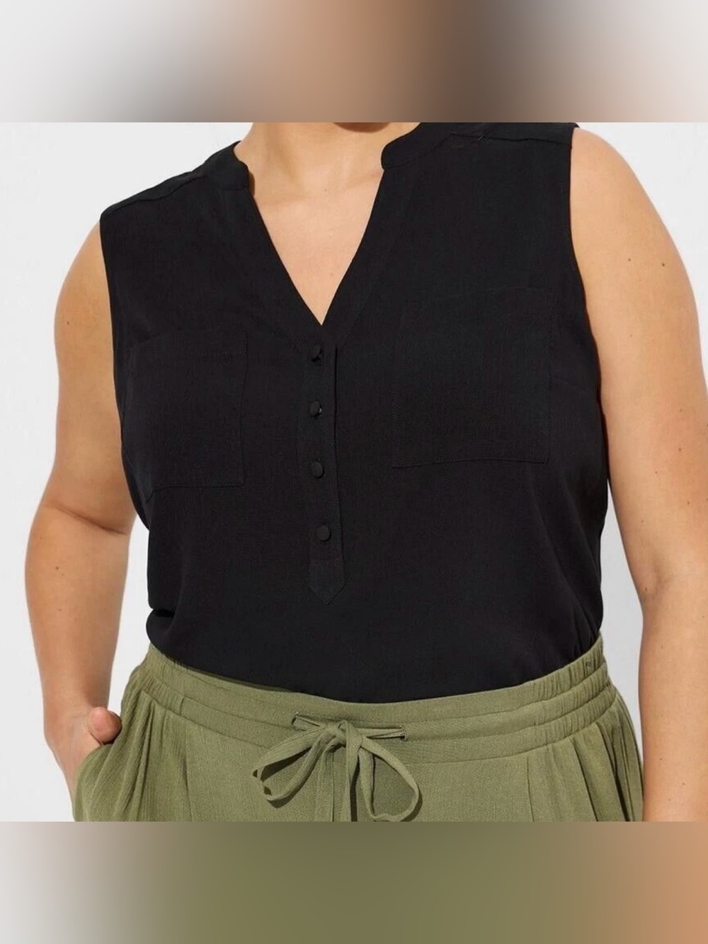 Torrid Harper Gauze Black Sleeveless Pullover Shirt Sz 5X